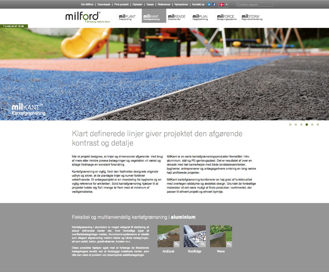 Videreudvikling af Milford hjemmeside